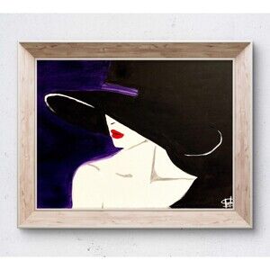 WS original fashion lady art 12X16 canvas modern expressionism fine art